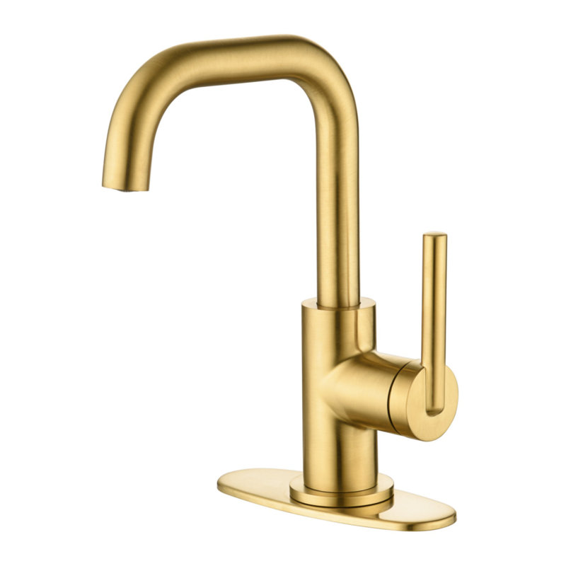 Matte Black Single-Handle Bathroom Faucet with Drain Assembly
