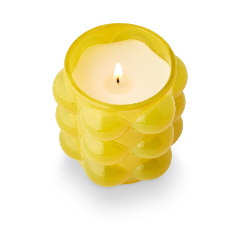 Verre à bulles en chêne Oleander, Jaune