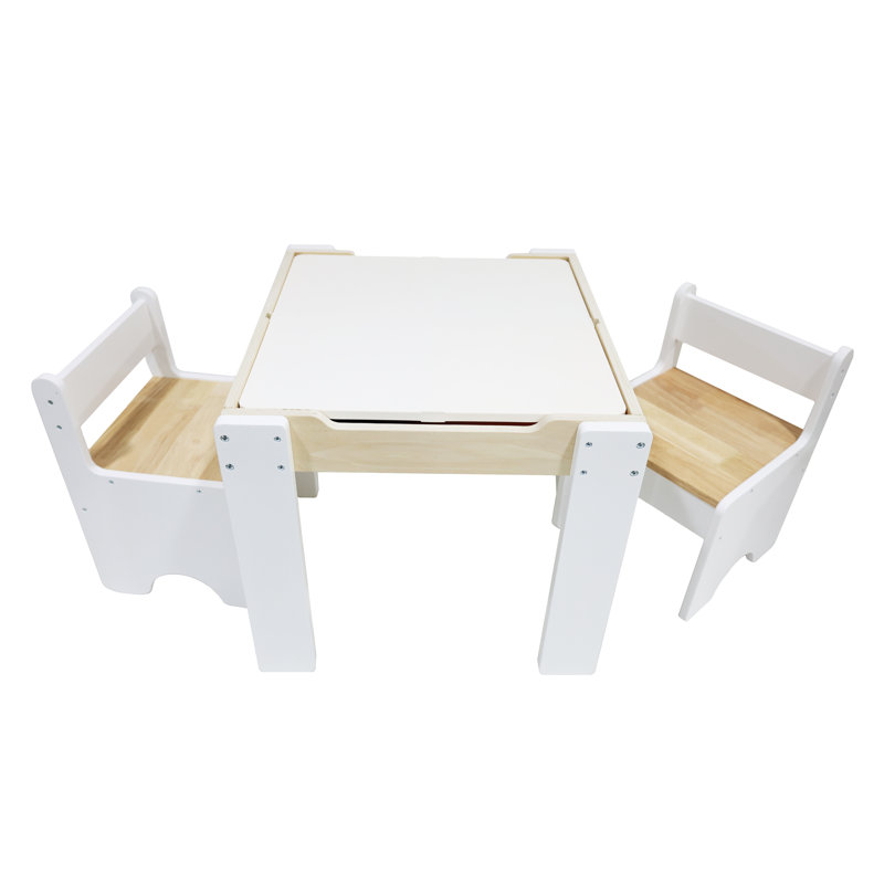 Teamson Kids Multi-Activity Table and Chair Set with Reversible Tabletop and Storage