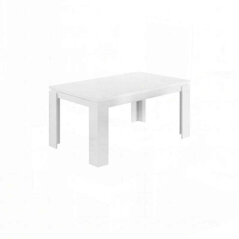 Table de salle à manger et de cuisine rectangulaire en stratifié de style contemporain et moderne Minter, Blanc