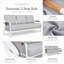 Canapé de patio en aluminium thermolaqué de 81,9 po avec coussins Sunbrella® de qualité commerciale Santorini
