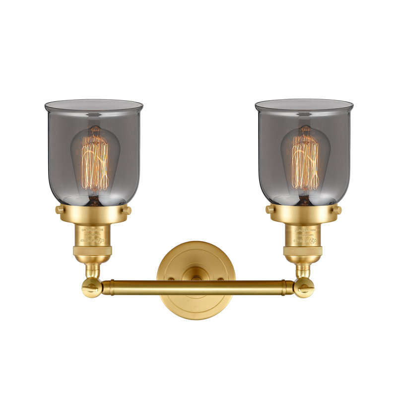 ClipperCove 2 - Light Dimmable Vanity Light, Plated Smoked, 6 Watt Vinage LED Bulb, Satin Gold