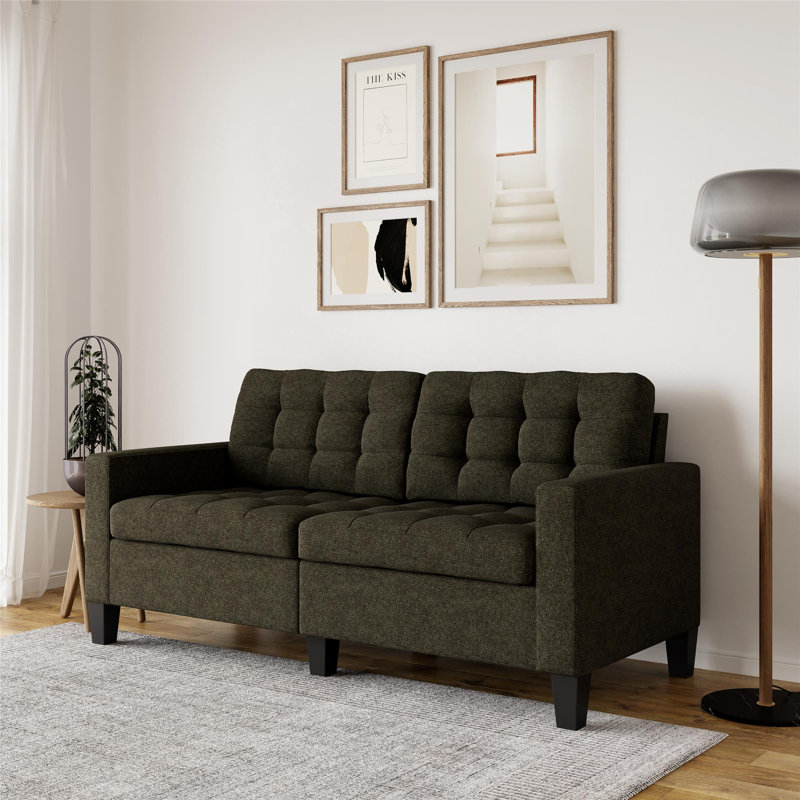 Adelyn Upholstered 72'' Sofa, Gray Polyester