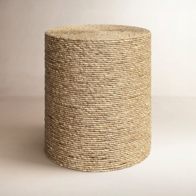 Evana Woven Drum Accent Table