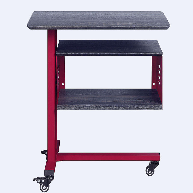 Red decorative table and shelf set