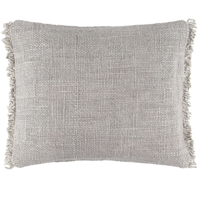 Griffin Linen Lumbar Pillow Cover, 16"H x 20"W, Gray
