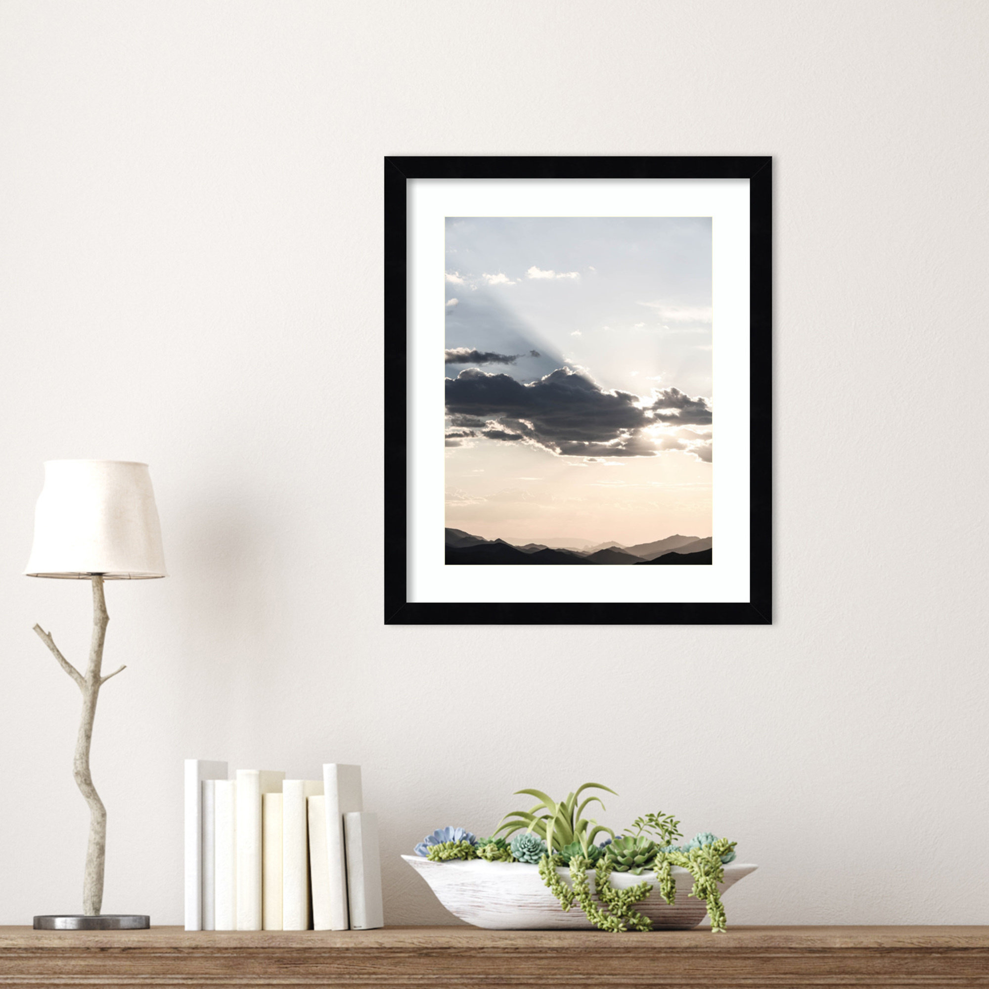 Sonstraal Sunset by Shot by Clint Wood Framed Wall Art Print, 17" H x 14" W, Black 