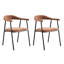 Ensemble de 4 chaises de salle à manger en tissu caramel avec pieds en métal élégants, confortables et durables pour les maisons modernes (Chaise seulement)