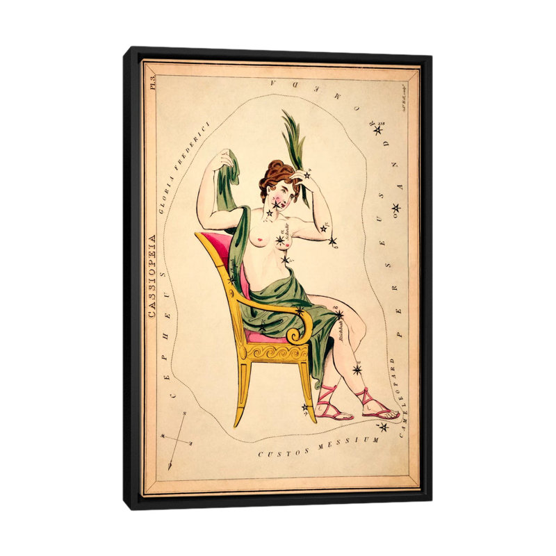 « cassiopeia, 1825 » par reproduction d’art sur toile Sidney Hall, H 60 po x l 40 po x P 1,5 po, Toile avec cadre noir