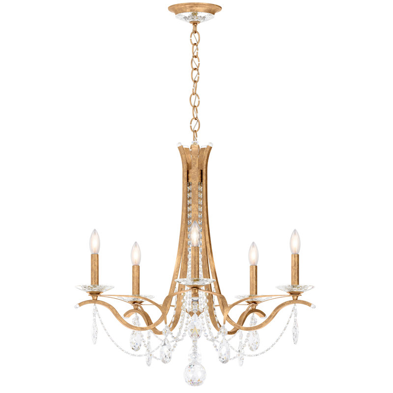 Vesca 5 Light 29in x 27in Chandelier in Heirloom Gold with Clear Radiance Crystals, Chinese (K9), French Gold, French Gold