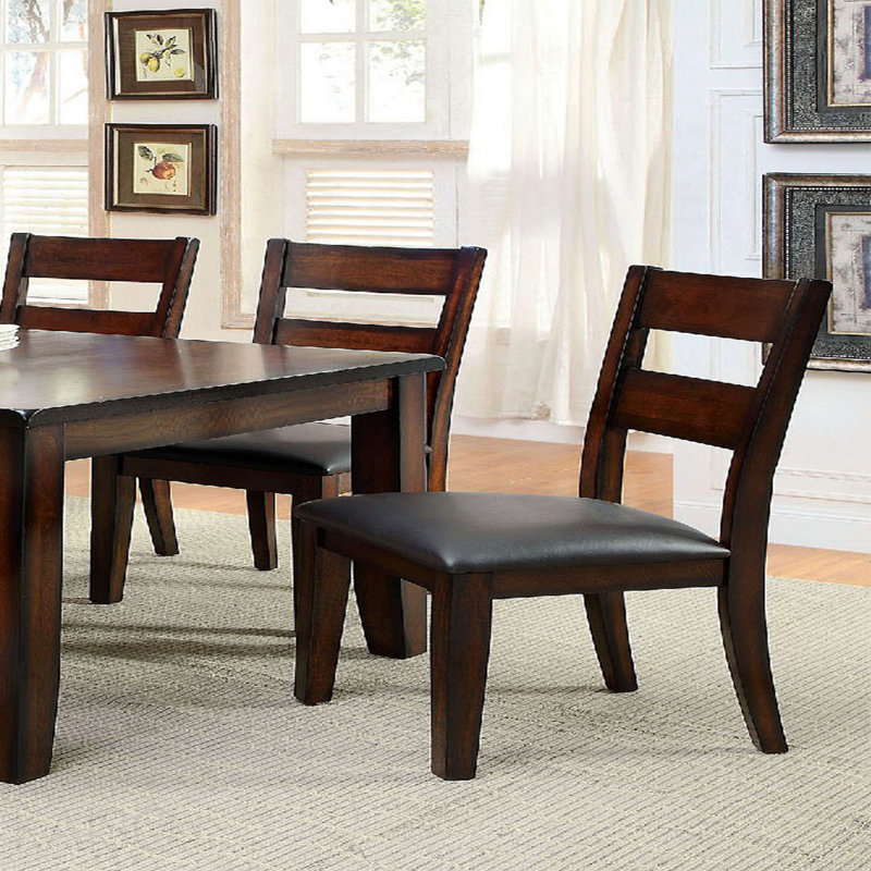 Chaises de salle à manger en similicuir 2 pièces - Cerisier foncé