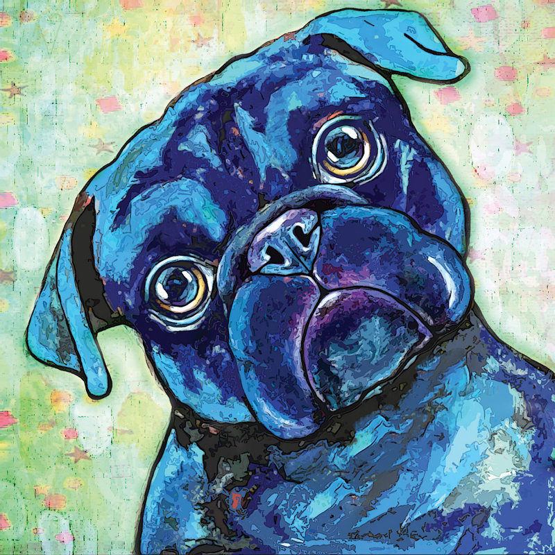 Reproduction d’art sur toile tendue « black carlin ii » par stephanie gerace, H 48 po x l 48 po x P 1,5 po