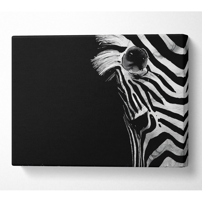 Sad Zebra - Wrapped Canvas Print, 66cm H x 106.6cm W x 10cm D