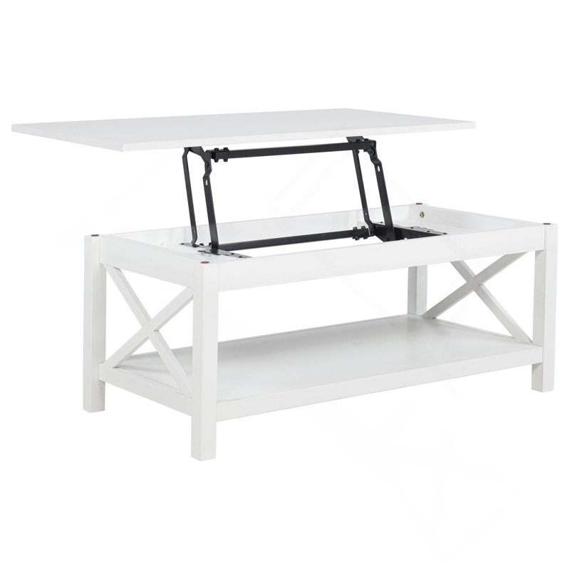 White 3-piece Lift-Top Coffee Table Set