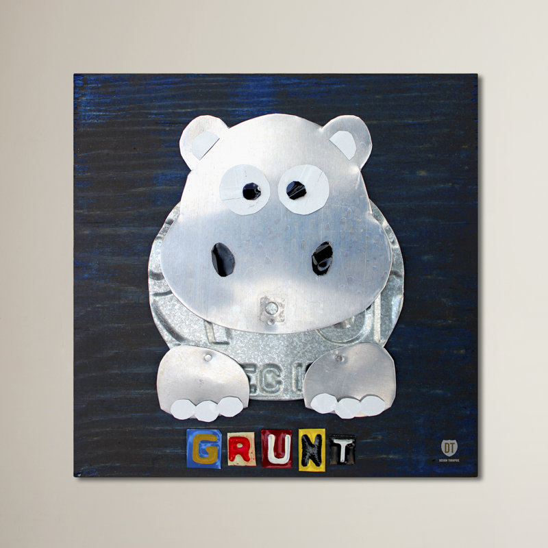 Art sur toile Wilbur Grunt The Hippo par Design Turnpike, H 18 po x l 18 po x P 2 po