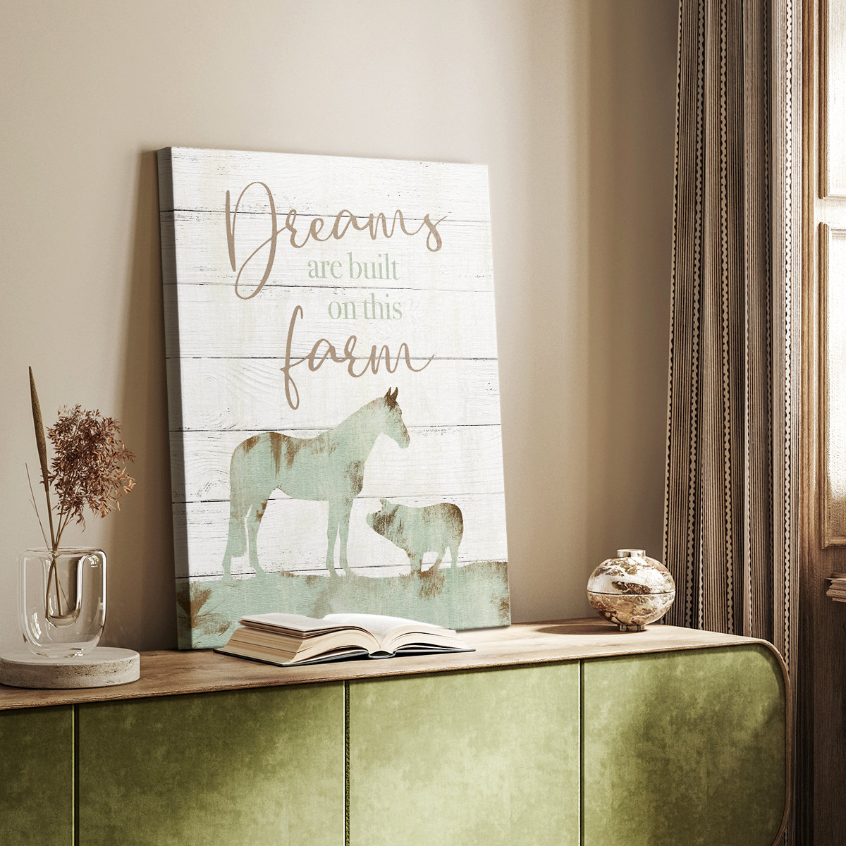 Gracie Oaks Farmhouse Dreams -Gallery Wrapped Cavas | Wayfair