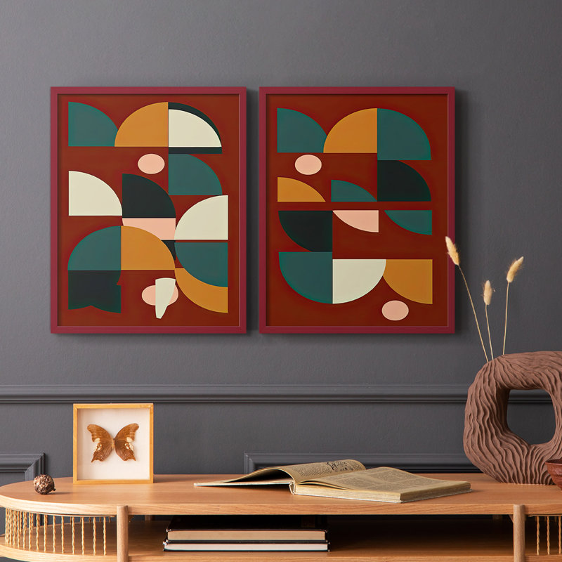 Arches sur rouille II - reproduction encadrée de qualité supérieure - prête à être accrochée - aucun clou requis - aucun clou requis
