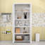 Élégante armoire de rangement en bois pour salle de bain avec conception anti-basculement, tablettes réglables et amplement de rangement-121932670