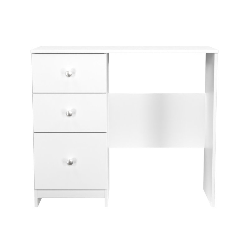 Borth 3 Drawer Vanity (Ready Assembled), White Gloss/White