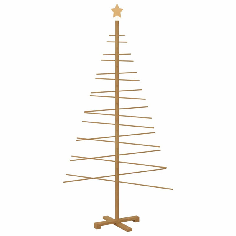 Wooden Christmas Tree with Stand Brown Bamboo, 5.91' H