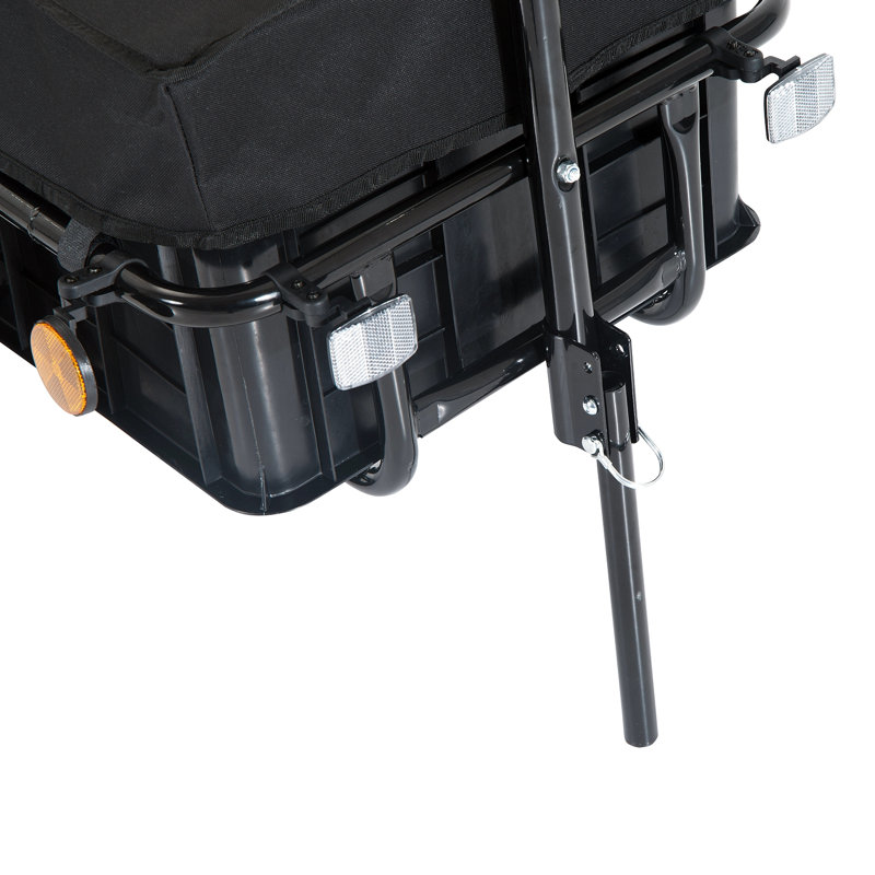 Remorque de cargaison de vélo Aosom avec boîte amovible et couvercle imperméable, remorque de chariot de vélo avec deux roues de 16 po