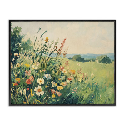 Fleurs sauvages rétro dans une giclée champêtre, design par Petal Prints Design