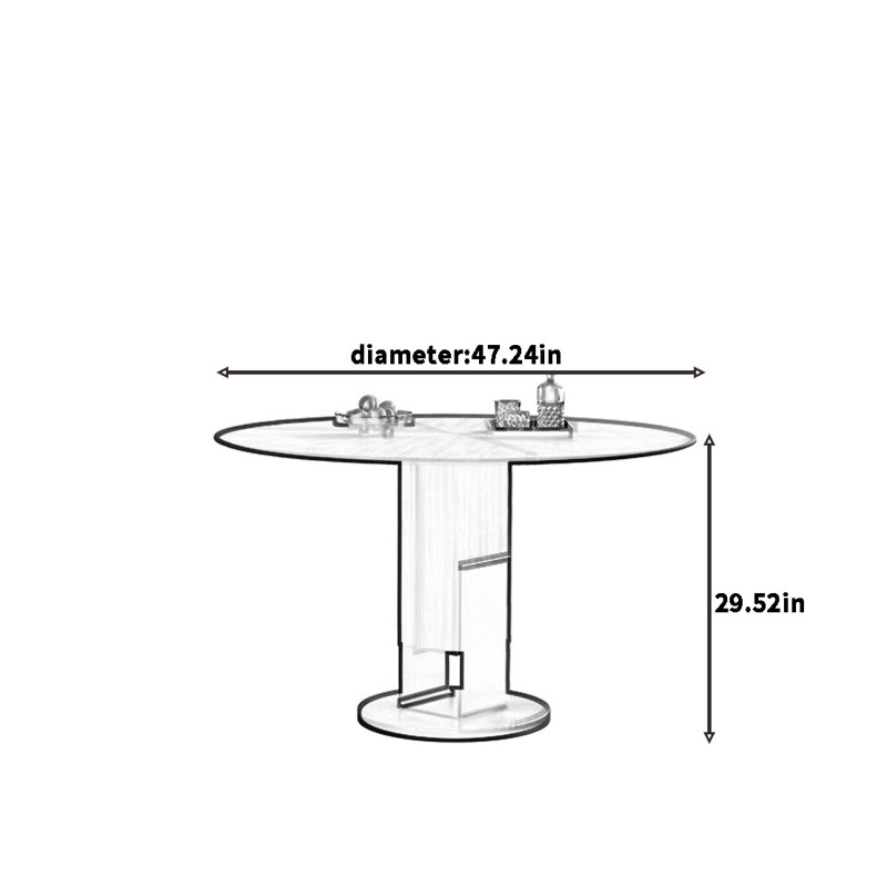 Table de salle à manger en bois massif de style français rétro