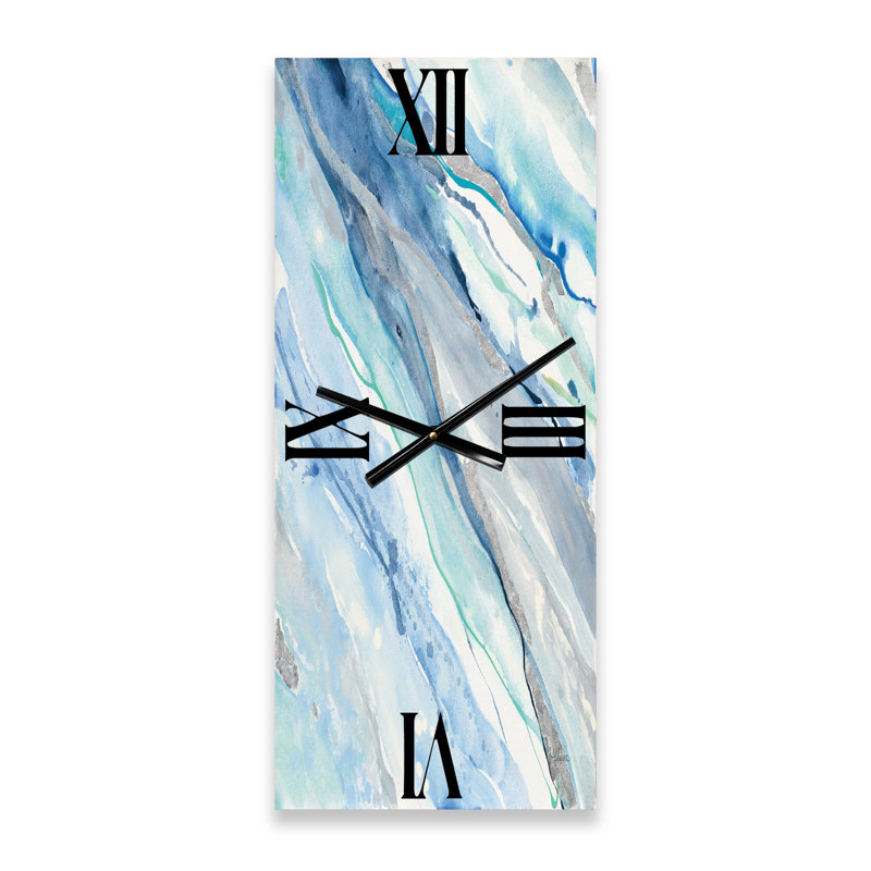 Horloge murale moderne Blue Silver Spring II, Grand
