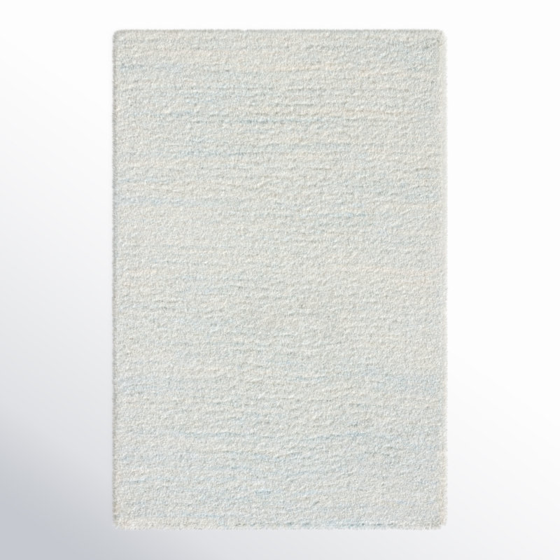 Elizzie Hand Tufted Wool/Cotton Solid Color Rug in Light Blue, Rectangle 6' x 9'