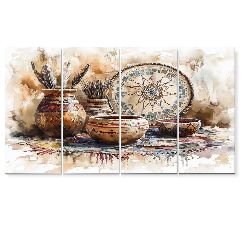 «Brown Art», art de la toile de poterie «Serenity», H 28 po x l 48 po