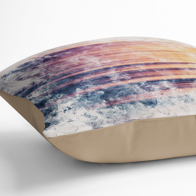 Calming Ocean Cushion with Filling, 55cm H x 55cm W x 20cm D, Stone