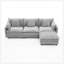 3-Seat Combo Sofa With Storage Ottoman For Living Room, Apartment, And Compact Spaces, L-Shaped Sectional Couch With Footrest-608497109