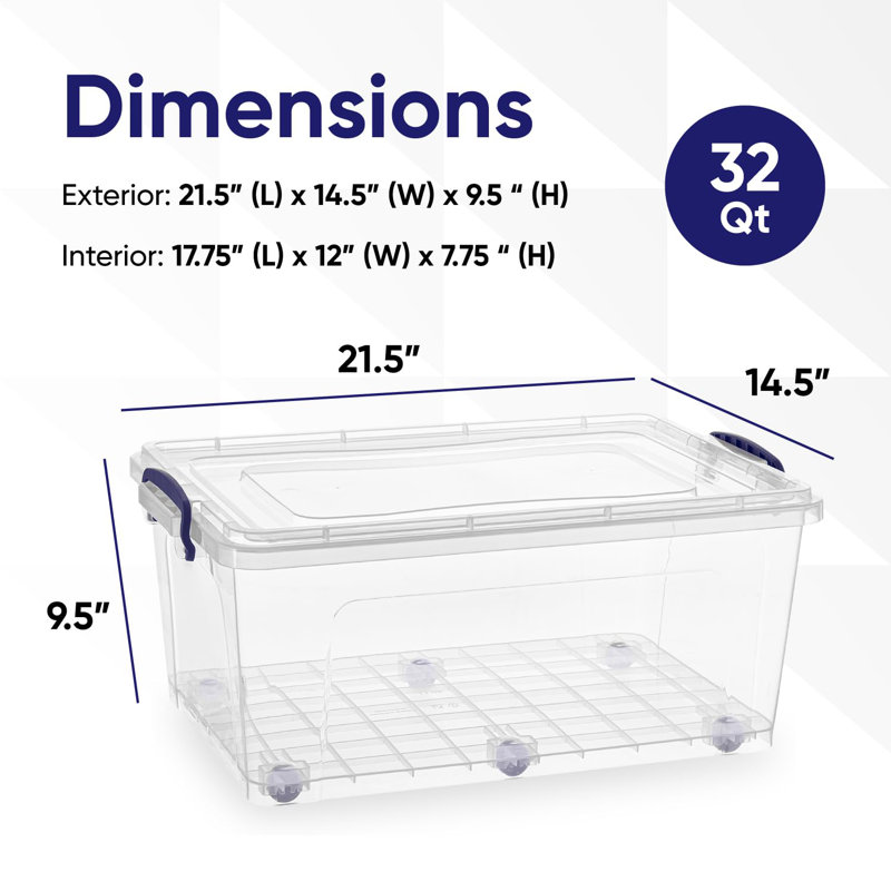  Storage Bins with Lids,32 Quart Clear Plastic Containers for Organizing, Stackable Totes, BPA Free, Odor Free, Organizer Boxes for Home, and Dorm,2 Pack
