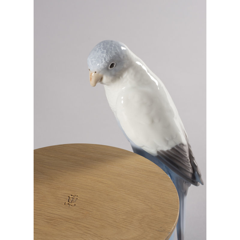 Bougie parfumée de perroquet sur la prairie, bleu