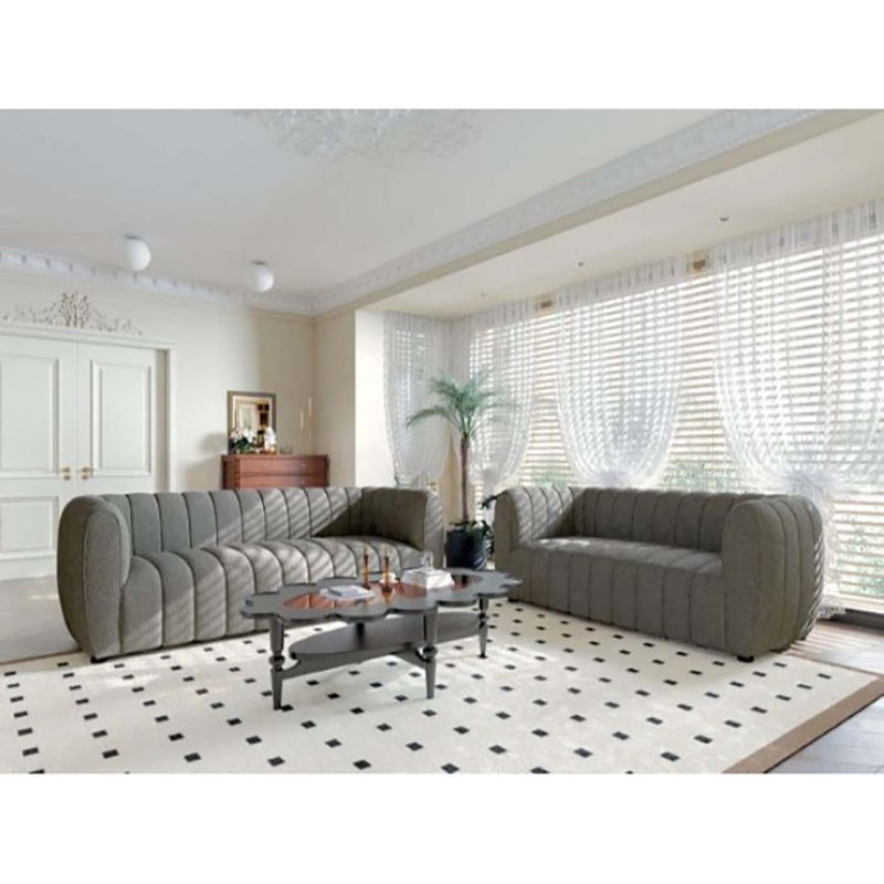 Javette Upholstered 82.5'' Sofa, Charcoal Gray Boucle, 31.5" H x 63" W x 34.5" D