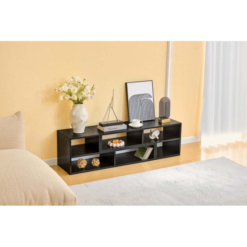 Meuble télé réglable modulaire, console de rangement ouverte, centre de divertissement moderne avec plusieurs compartiments, tablette multimédia Freestyle pour la chambre à coucher du salon