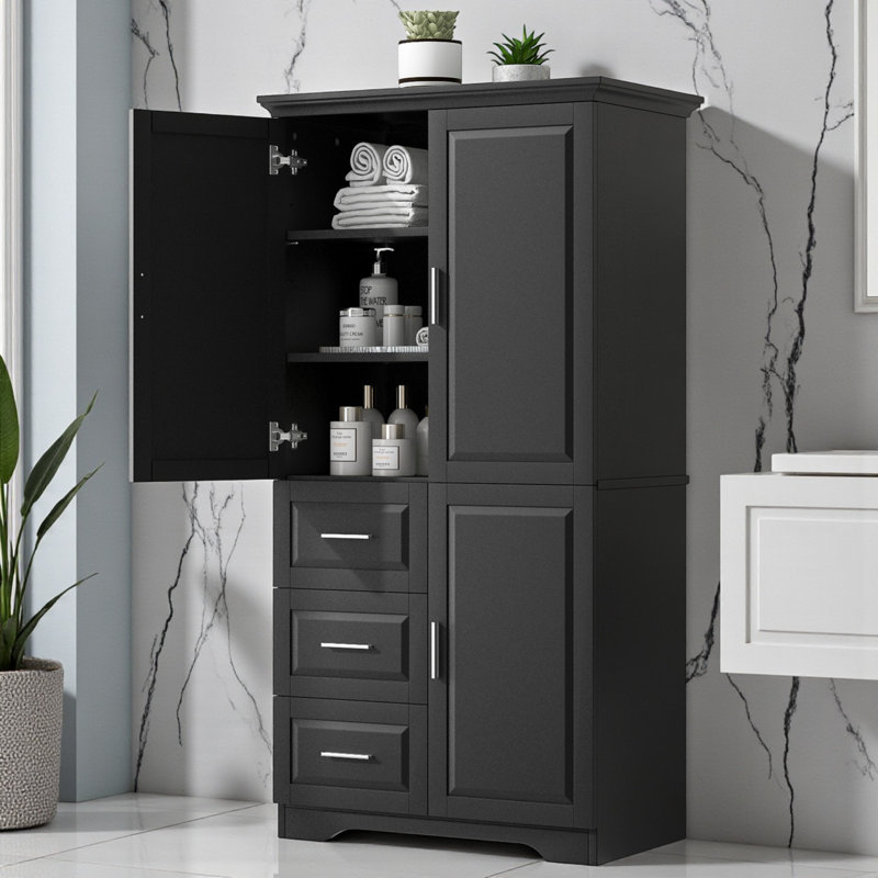Armoire de rangement à 3 tiroirs Maruf, Noir