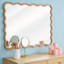 Miroir décoratif en bois naturel naturel ondulé rectangulaire en bois massif pour la décoration intérieure