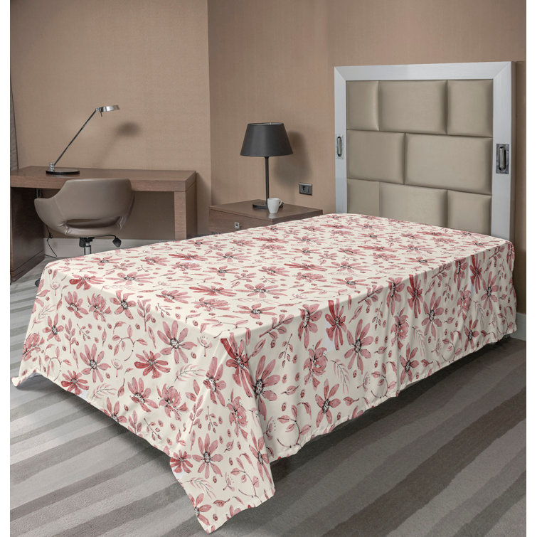 Drap plat à motif floral bohème Ambesonne