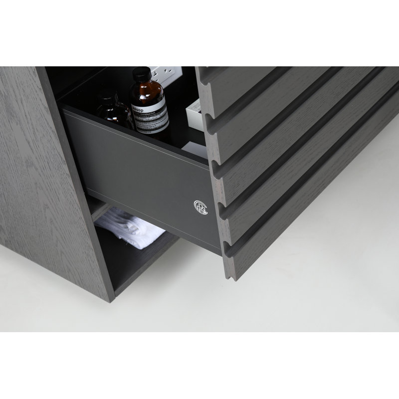 Matera 72" W Double Vanity, White, Charcoal