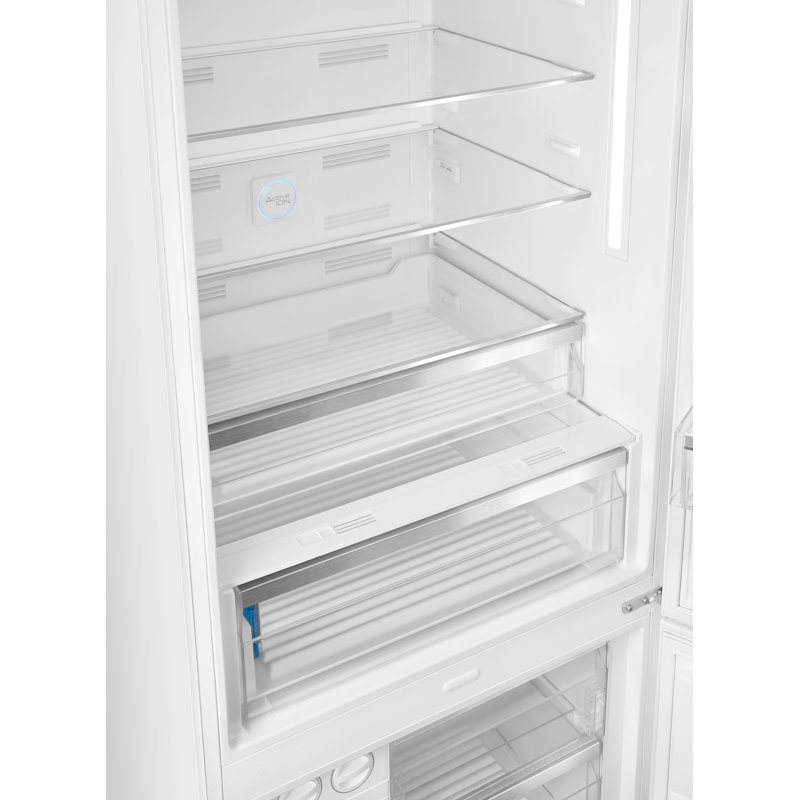 SMEG Portofino 27.7" Bottom Freezer Refrigerator 16.26 cu. ft., Left Handed, White