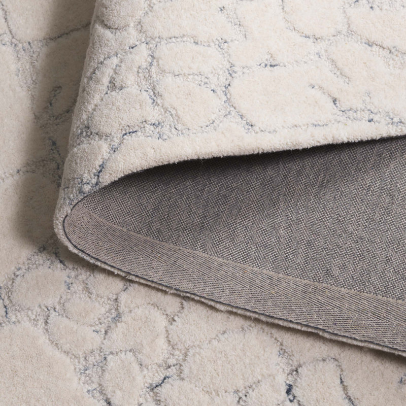 Geraurd 533 Hand Tufted Wool/Cotton Abstract Indoor Use Only Rug in Ivory/Gray, Rectangle 5' x 8'