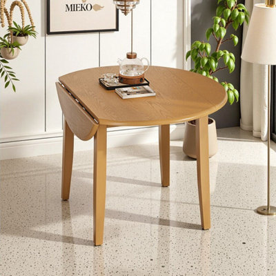 Rosuna Extendable Round Dining Table For 2 4 People Folding Wood Table With Adjustable Size