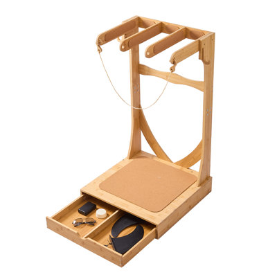 Vertical Surfboard Stand, 3 Tiers Wooden Surfboard Rack for Storage and Display, Freestanding Board Stand Organizer with Hanging Hooks & Cork Padding, for Wakeboards, Snowboards, Kiteboards