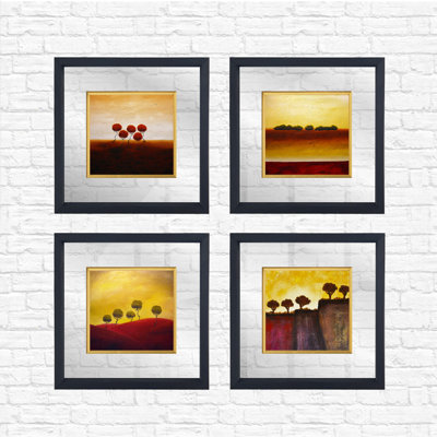 Anonymous 4 Piece Single Picture Frame Painting on Glass