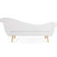 Chaise longue avec accoudoirs à volutes, support pour le dos confortable, éponge haute, pied en bouleau importé, revêtement doux de 28,01 po x l 68,74 po et H 28,59 po, pieds stables à rebond élevé, apparence élégante,-1699704095