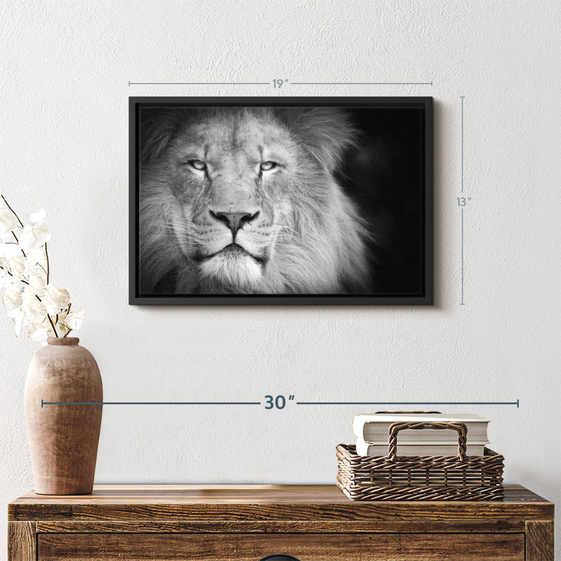Portrait de lion, reproduction sur toile, H 19 po x l 13 po