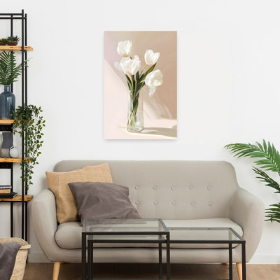 Contemporary Art Contemporary Elegant Minimalist Tulip Flower Nature Art