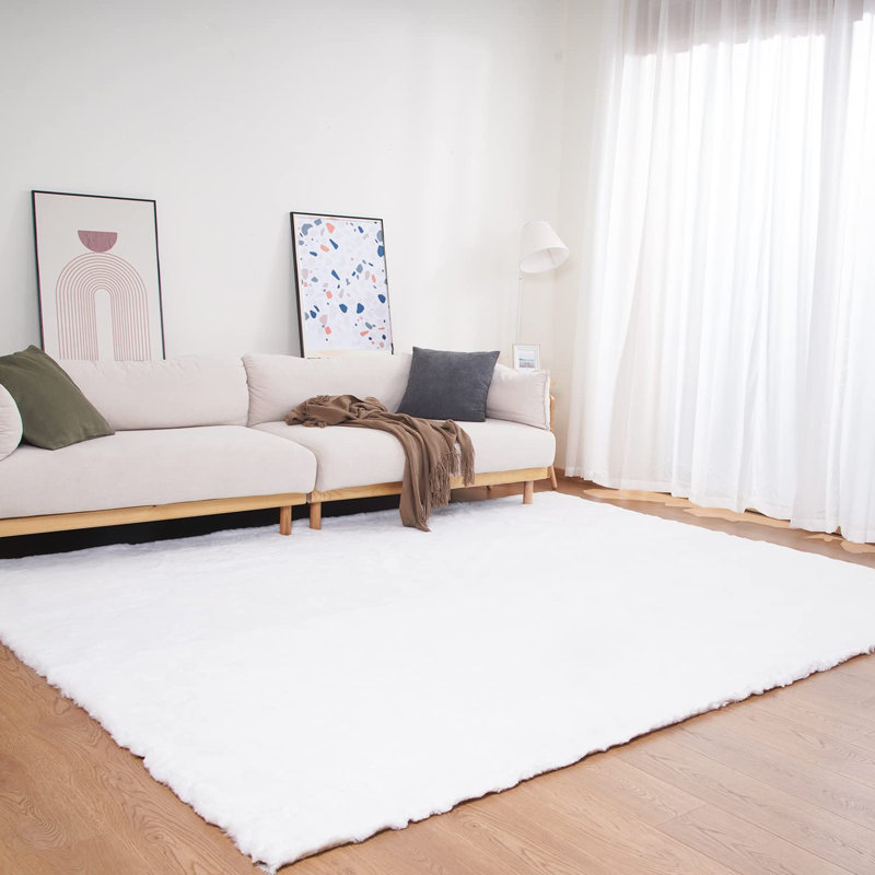 Perlena Faux Fur Washable Indoor Rug, Rectangle 8' x 10'
