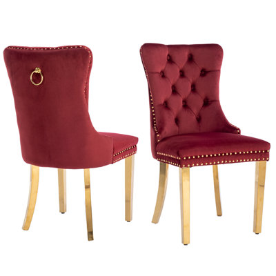 Belmont Button-Tufted Velvet Dining Chair – Premium Fabric & Solid Oak Frame